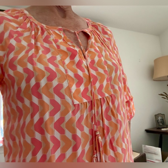 Tyler Böe SILK Chevron Patterned Blouse - Picture 5 of 12